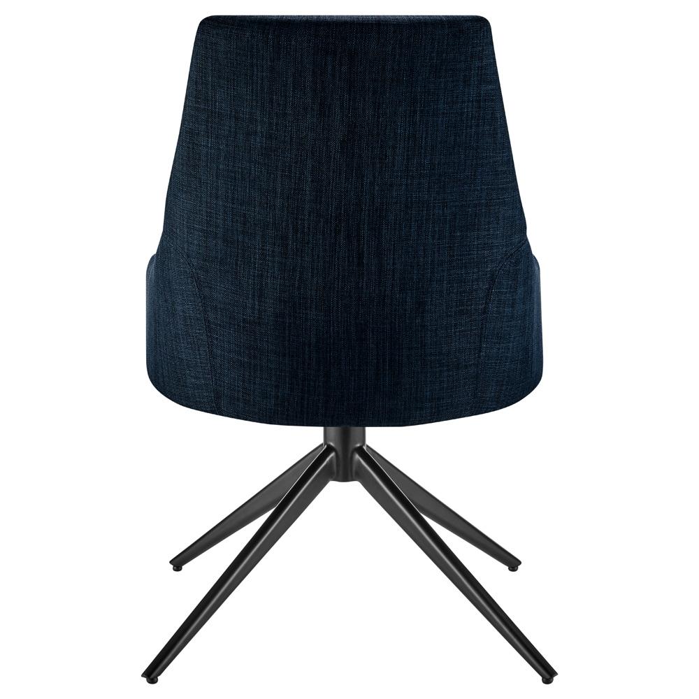 Euro Style - Signa Fabric Swivel Side Chair, Blue/Black - 38996-BLU veiw 5