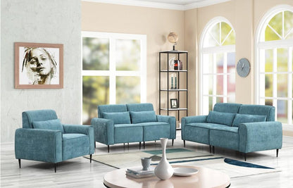 Lilola Home - Valentina 74inW Blue Chenille Sofa Loveseat Chair Living Room Set-89118-SLC veiw 5