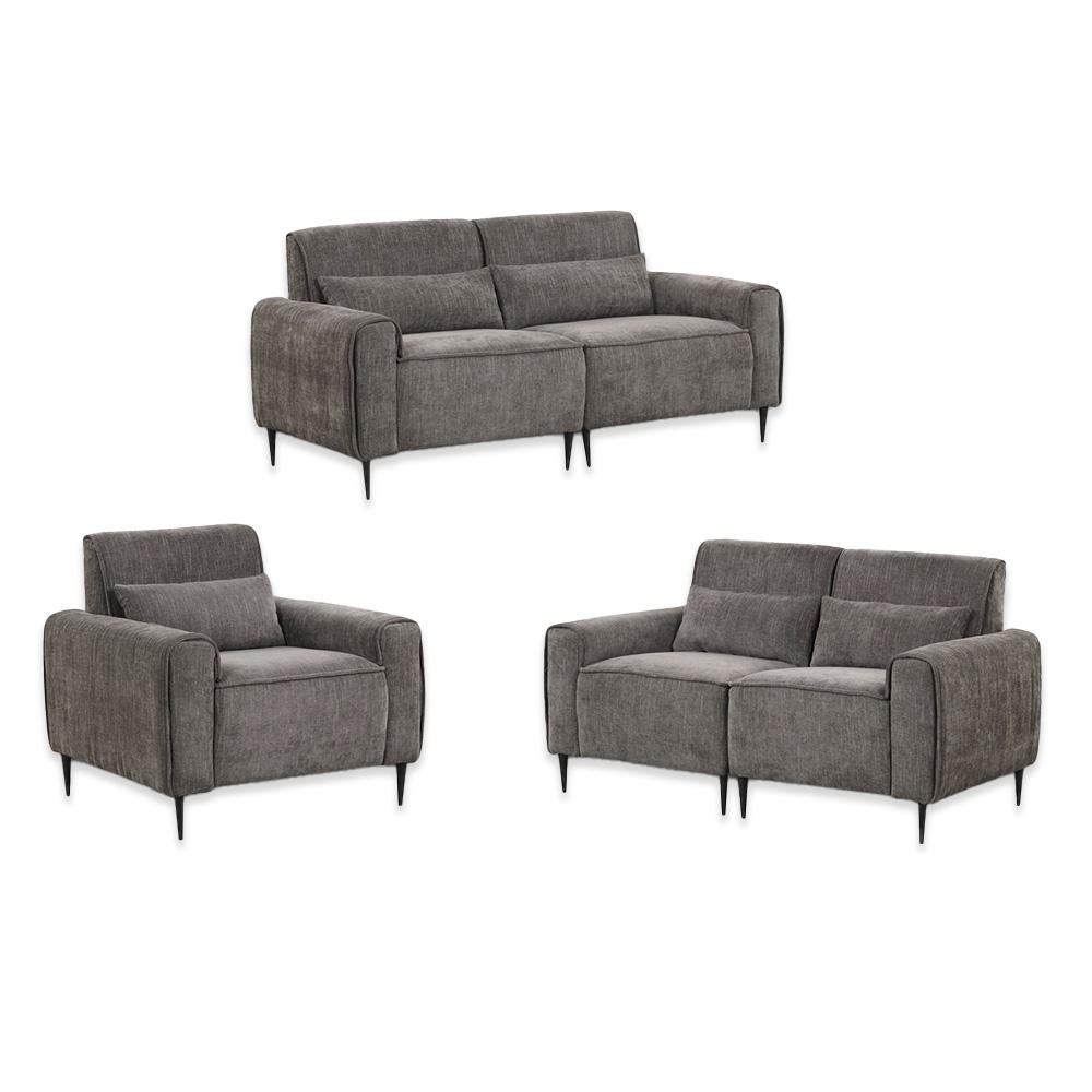 Lilola Home - Valentina 74inW Gray Chenille Sofa Loveseat Chair Living Room Set-89119-SLC veiw 1