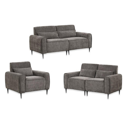 Lilola Home - Valentina 74inW Gray Chenille Sofa Loveseat Chair Living Room Set-89119-SLC veiw 1