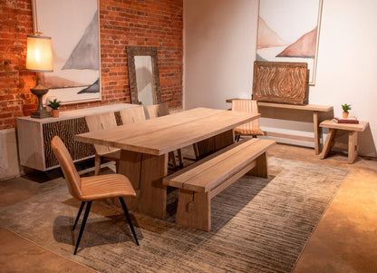 World Interiors - Acadia 79" Bench : World Interiors - Acadia 79" Dining Bench in Oat - ZWACA79BO_CLOSEOUT veiw 6