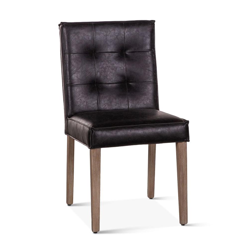 World Interiors - Aven Side Chairs : World Interiors - Aven Black Leather Side Chairs with Light Legs- ZWAY43-BLSC veiw 1