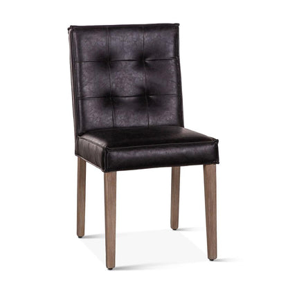 World Interiors - Aven Side Chairs : World Interiors - Aven Black Leather Side Chairs with Light Legs- ZWAY43-BLSC veiw 1
