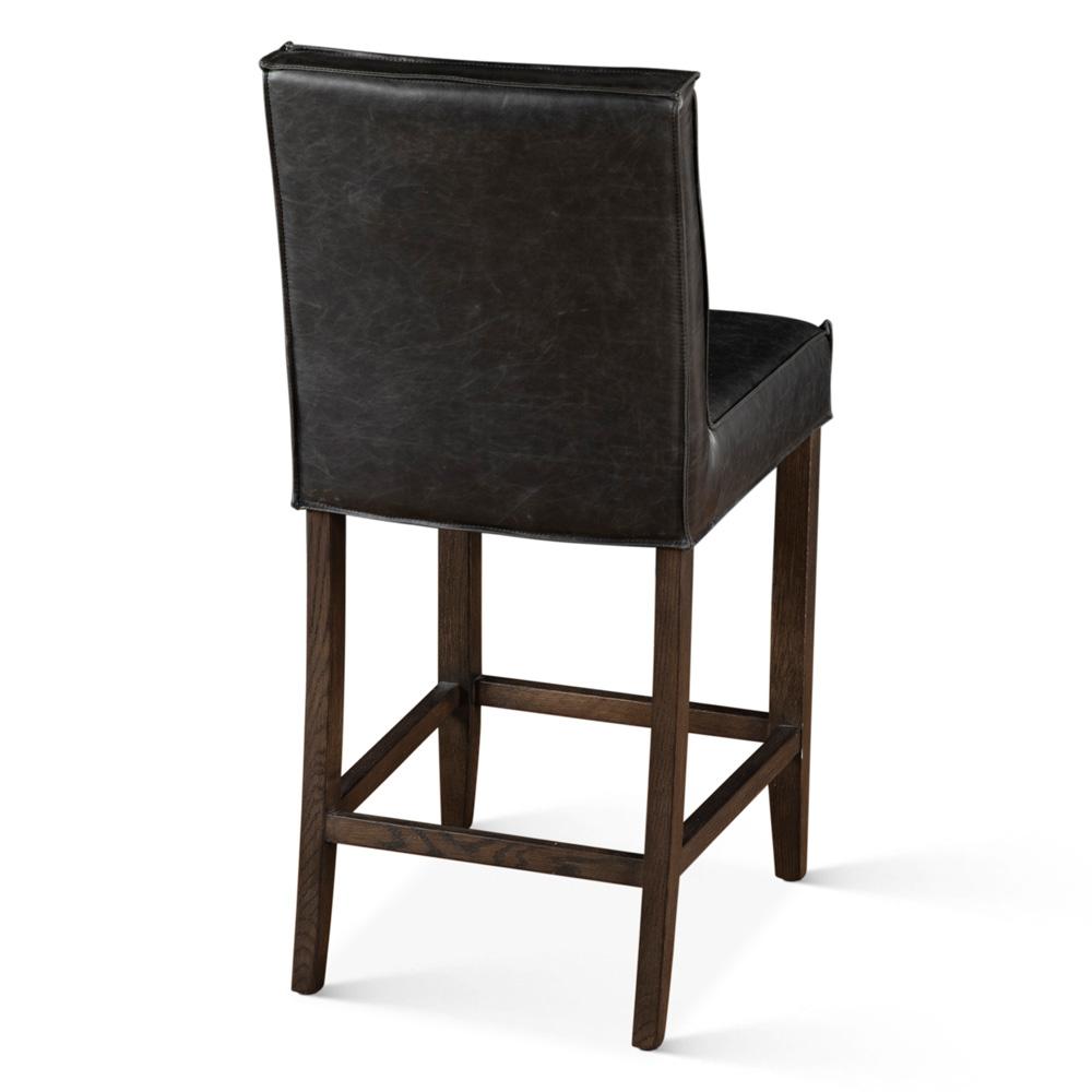 World Interiors - Aven Counter Chair with Dark Legs : World Interiors - Aven Counter Chair in Black Leather with Dark Legs - ZWAVECCBLD veiw 2