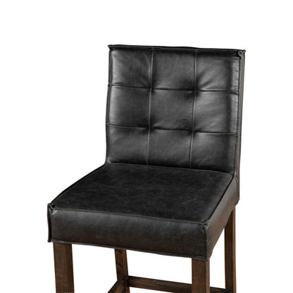 World Interiors - Aven Counter Chair with Dark Legs : World Interiors - Aven Counter Chair in Black Leather with Dark Legs - ZWAVECCBLD veiw 3