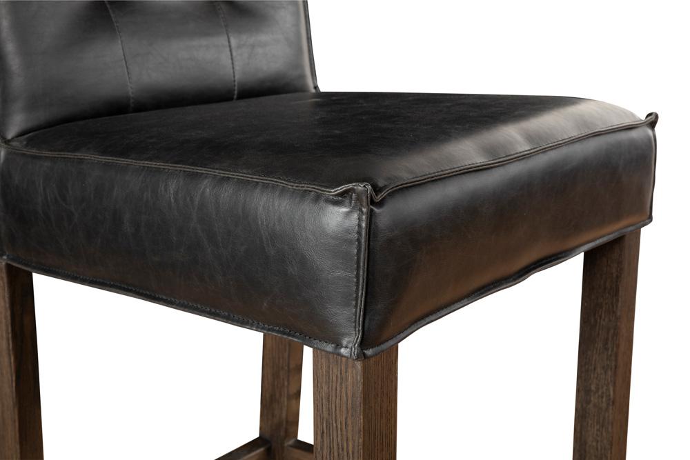 World Interiors - Aven Counter Chair with Dark Legs : World Interiors - Aven Counter Chair in Black Leather with Dark Legs - ZWAVECCBLD veiw 4