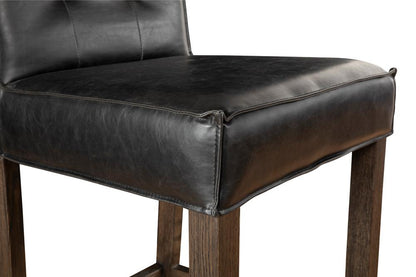 World Interiors - Aven Counter Chair with Dark Legs : World Interiors - Aven Counter Chair in Black Leather with Dark Legs - ZWAVECCBLD veiw 4