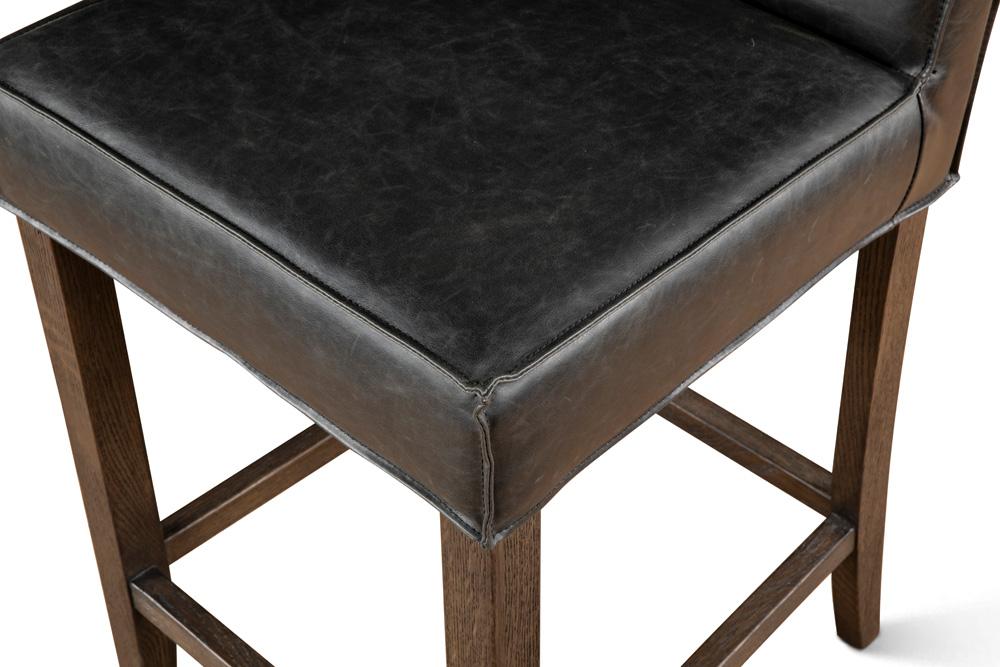 World Interiors - Aven Counter Chair with Dark Legs : World Interiors - Aven Counter Chair in Black Leather with Dark Legs - ZWAVECCBLD veiw 6