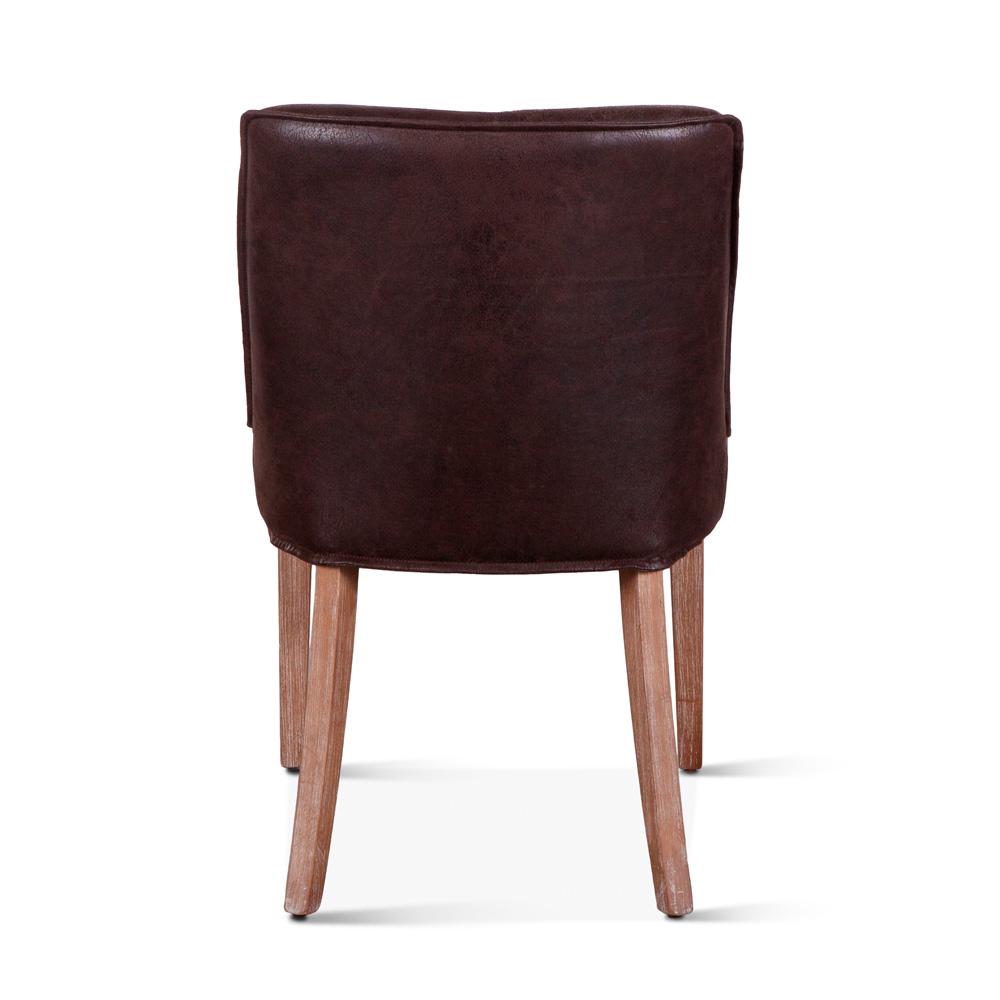World Interiors - Avery Side Chairs with Natural Legs : World Interiors - Avery Side Chairs in Dark Brown Leather with Natural Legs - ZWAY-DBSC veiw 4