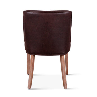 World Interiors - Avery Side Chairs with Natural Legs : World Interiors - Avery Side Chairs in Dark Brown Leather with Natural Legs - ZWAY-DBSC veiw 4