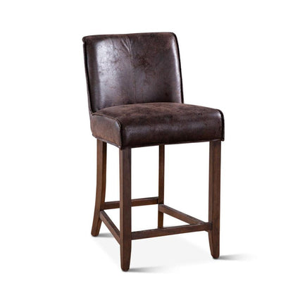 World Interiors - Avery Counter Chair : World Interiors - Avery Counter Chair in Dark Brown Leather with Matte Brown Legs - ZWAVECCMB veiw 1