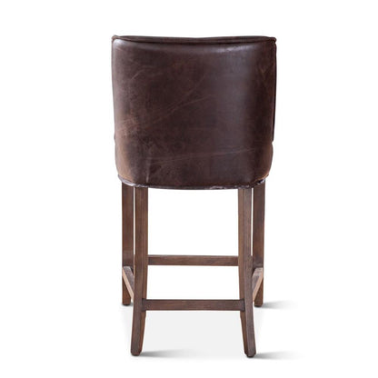 World Interiors - Avery Counter Chair : World Interiors - Avery Counter Chair in Dark Brown Leather with Matte Brown Legs - ZWAVECCMB veiw 3