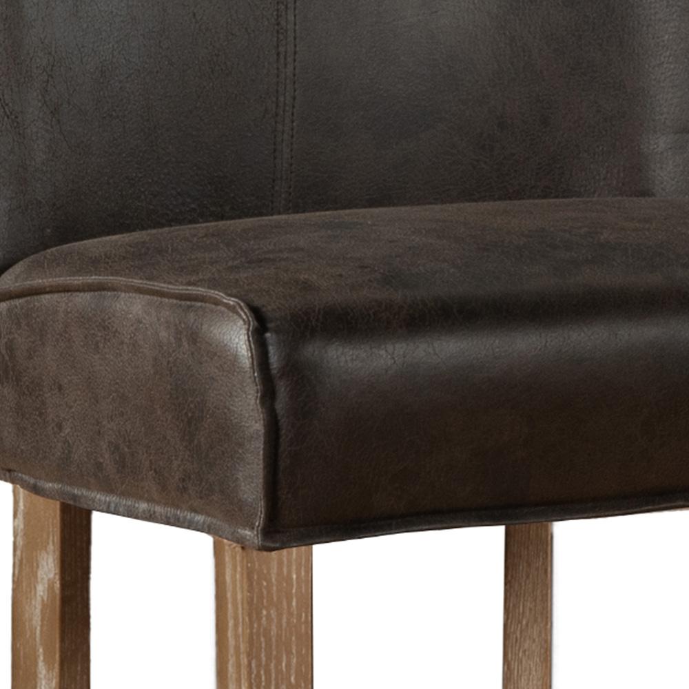 World Interiors - Avery Counter Chair : World Interiors - Avery Counter Chair in Dark Brown Leather with Natural Legs - ZWAVECCNAT veiw 3