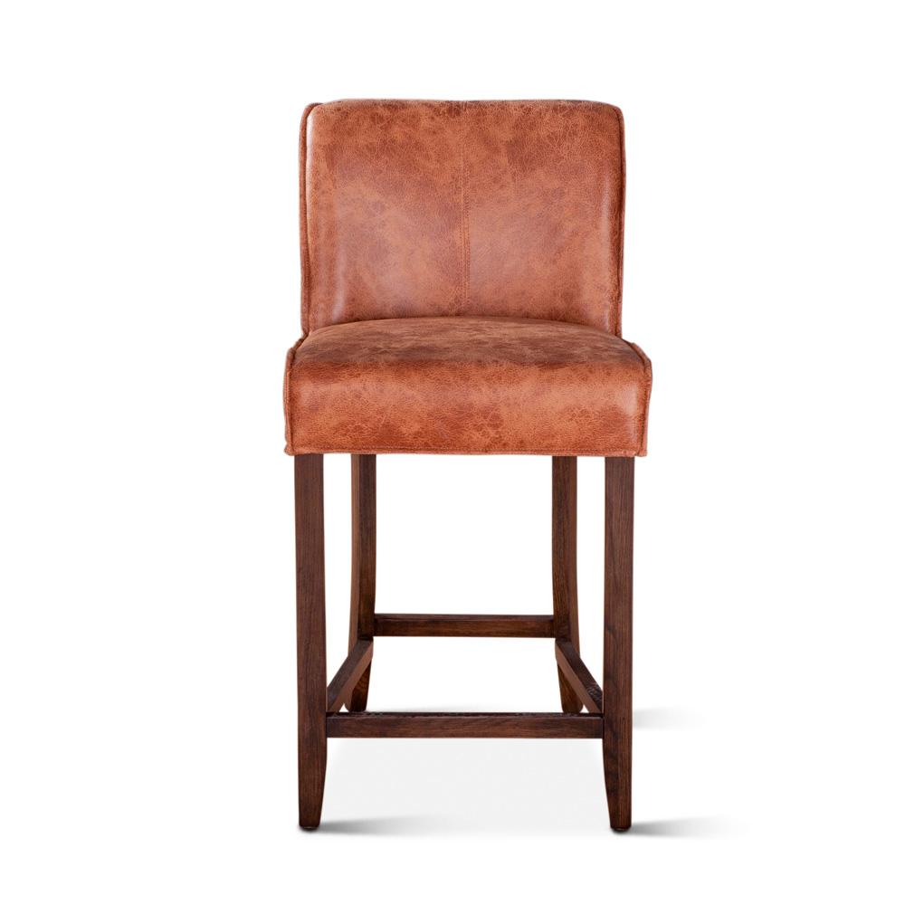 World Interiors - Avery Counter Chair : World Interiors - Avery Counter Chair in Tan Leather with Matte Brown Legs - ZWAVECCTMB veiw 1