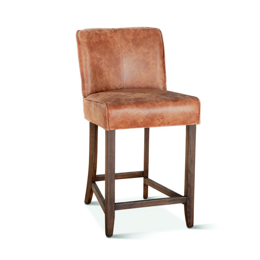 World Interiors - Avery Counter Chair : World Interiors - Avery Counter Chair in Tan Leather with Matte Brown Legs - ZWAVECCTMB veiw 2