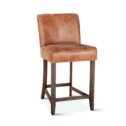 World Interiors - Avery Counter Chair : World Interiors - Avery Counter Chair in Tan Leather with Matte Brown Legs - ZWAVECCTMB veiw 2
