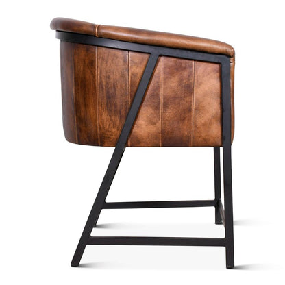 World Interiors - Brisbane Armchair : World Interiors - Brisbane Armchair in Antique Whiskey Leather - ZWBRIPLACAW veiw 3