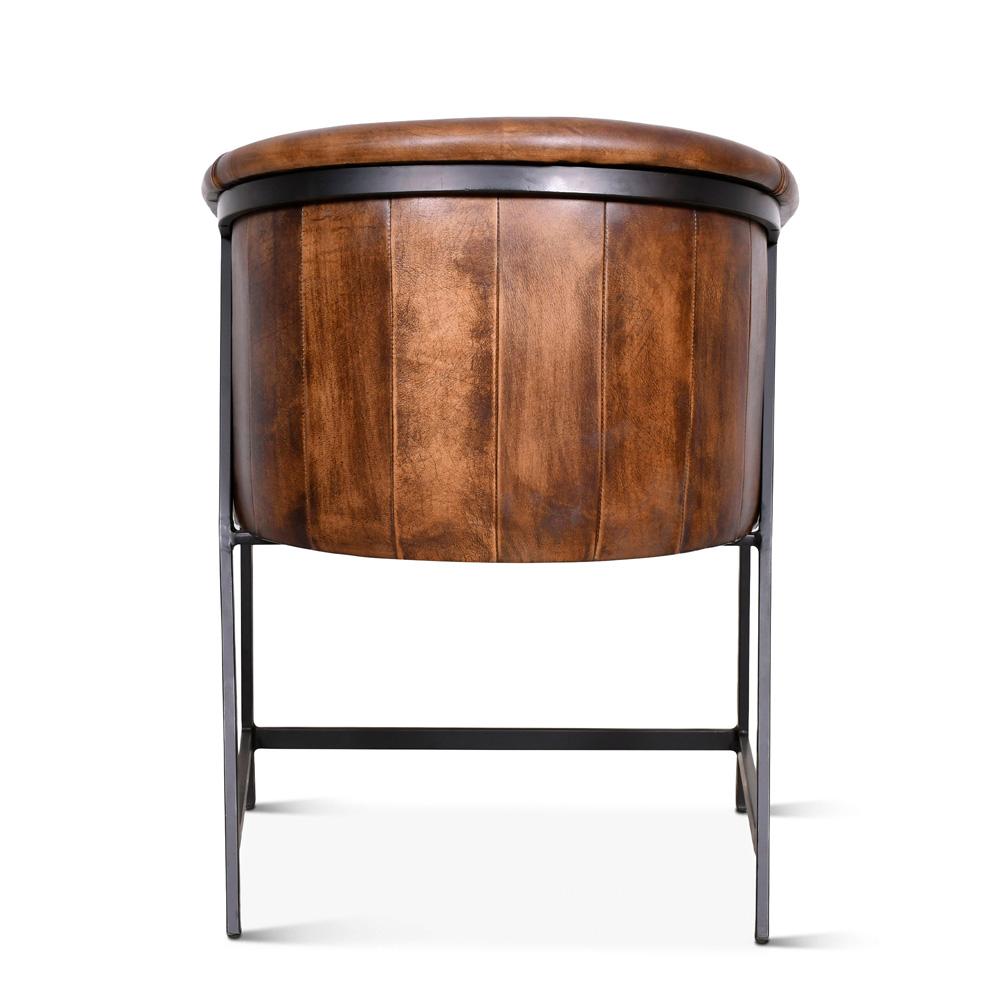 World Interiors - Brisbane Armchair : World Interiors - Brisbane Armchair in Antique Whiskey Leather - ZWBRIPLACAW veiw 4