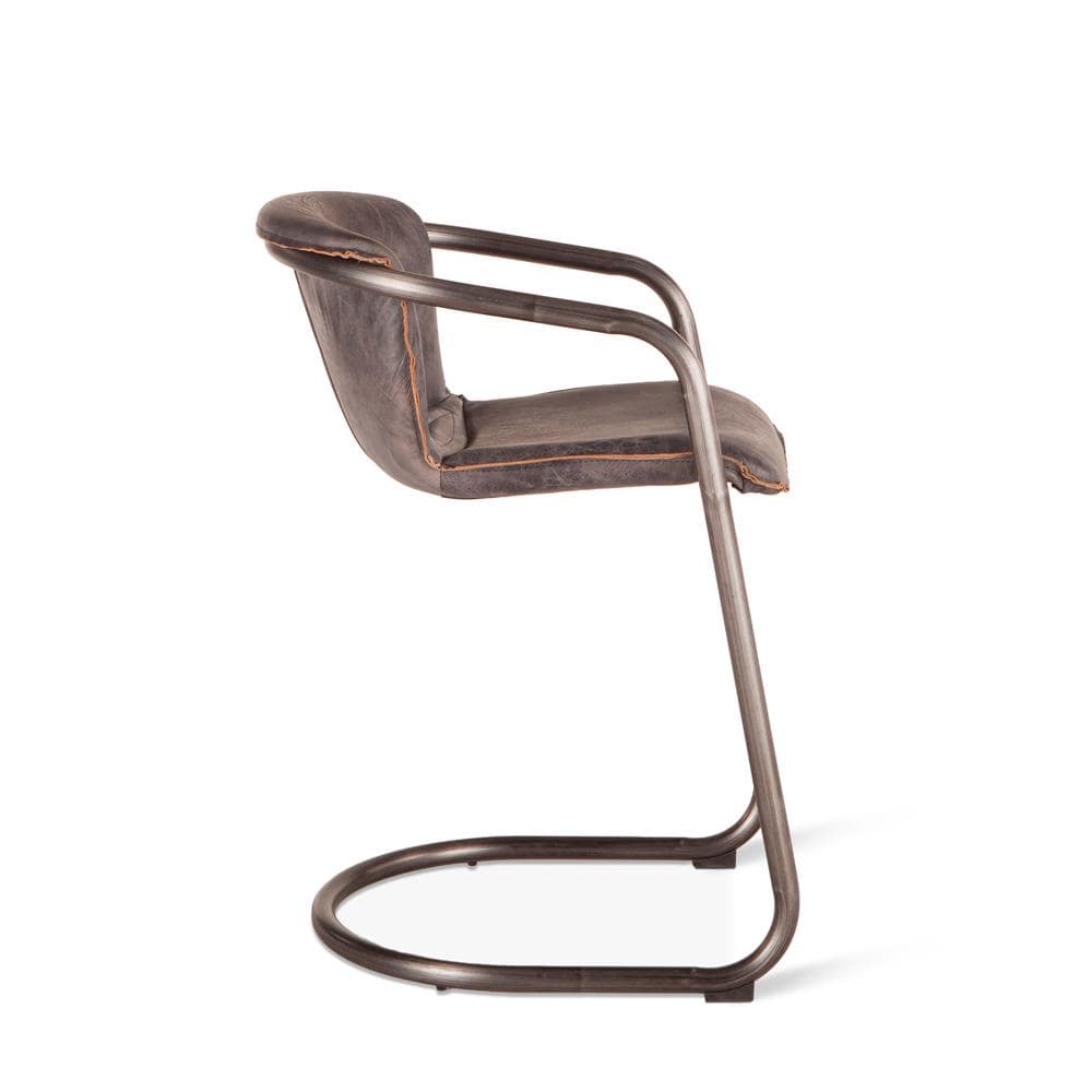 World Interiors - Chiavari Leather Counter Chair : World Interiors - Chiavari Counter Chairs in Antique Ebony Leather and Steel - ZWPFCC22AEG veiw 3