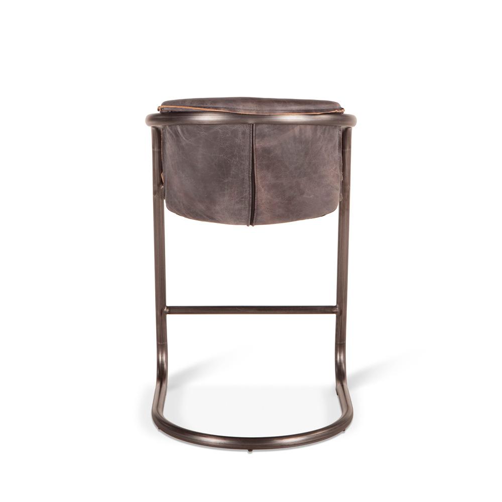 World Interiors - Chiavari Leather Counter Chair : World Interiors - Chiavari Counter Chairs in Antique Ebony Leather and Steel - ZWPFCC22AEG veiw 4