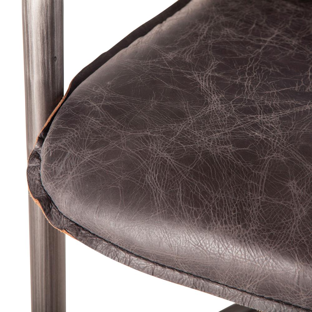 World Interiors - Chiavari Leather Counter Chair : World Interiors - Chiavari Counter Chairs in Antique Ebony Leather and Steel - ZWPFCC22AEG veiw 5