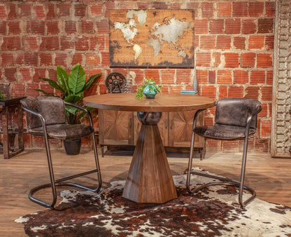 World Interiors - Chiavari Leather Counter Chair : World Interiors - Chiavari Counter Chairs in Antique Ebony Leather and Steel - ZWPFCC22AEG veiw 7