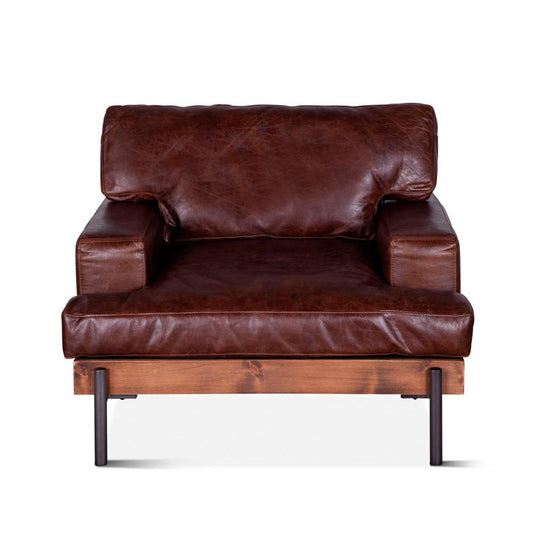 World Interiors - Chiavari Armchair : World Interiors - Chiavari Armchair in Geisha Brown Leather - ZWCIAMCHGEI_CLOSEOUT veiw 1