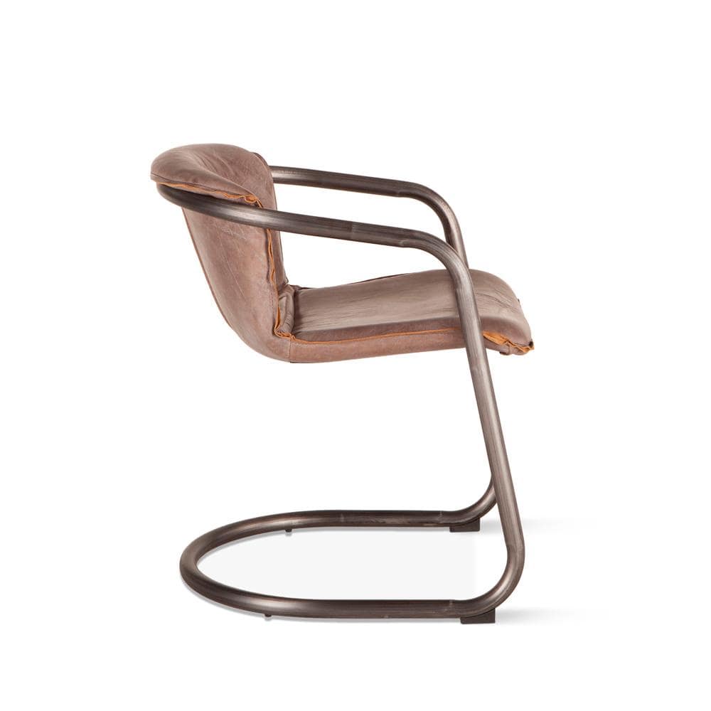 World Interiors - Chiavari Dining Chairs : World Interiors - Chiavari Dining Chairs in Jet Brown Leather and Steel - ZWPFDC22JBG veiw 3
