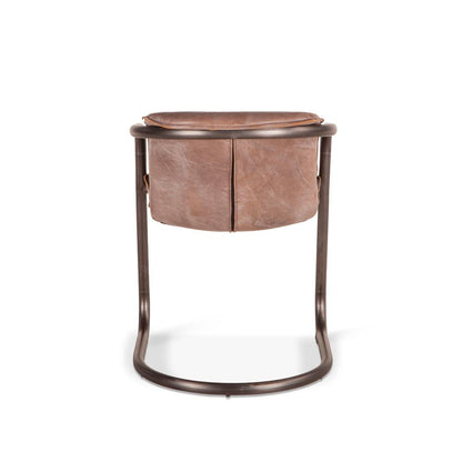 World Interiors - Chiavari Dining Chairs : World Interiors - Chiavari Dining Chairs in Jet Brown Leather and Steel - ZWPFDC22JBG veiw 4