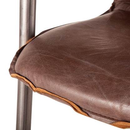 World Interiors - Chiavari Dining Chairs : World Interiors - Chiavari Dining Chairs in Jet Brown Leather and Steel - ZWPFDC22JBG veiw 5