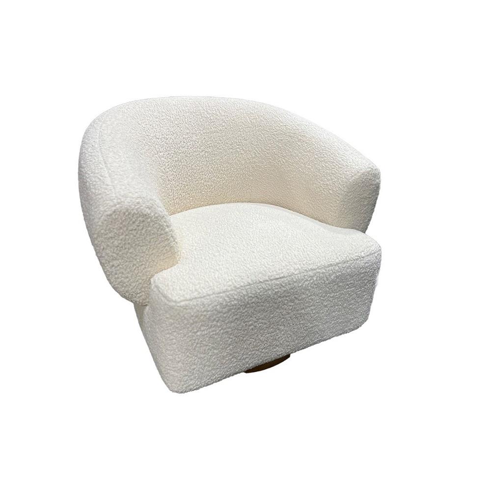World Interiors - Florence Accent Chair in Cream Boucle Fabric - ZWFLOACCB veiw 1