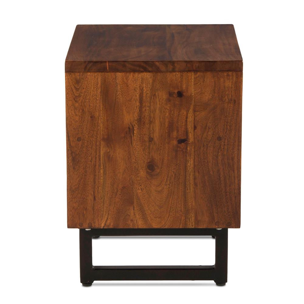 World Interiors - Glenwood Nightstand : World Interiors - Glenwood Nightstand in Acacia with Walnut Finish - ZWGW242D veiw 3