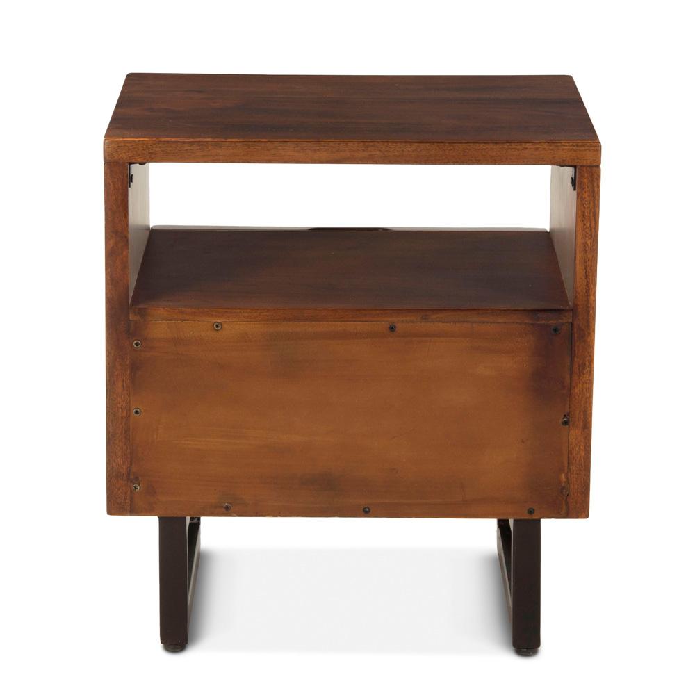 World Interiors - Glenwood Nightstand : World Interiors - Glenwood Nightstand in Acacia with Walnut Finish - ZWGW242D veiw 4
