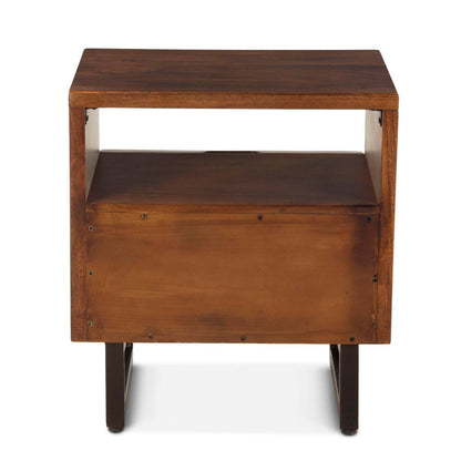 World Interiors - Glenwood Nightstand : World Interiors - Glenwood Nightstand in Acacia with Walnut Finish - ZWGW242D veiw 4