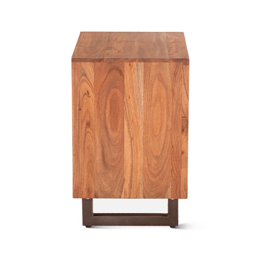 World Interiors - Glenwood Nightstand : World Interiors - Glenwood Nightstand in Smoked Acacia - ZWGW24SA2D veiw 3