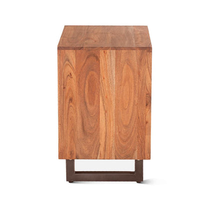 World Interiors - Glenwood Nightstand : World Interiors - Glenwood Nightstand in Smoked Acacia - ZWGW24SA2D veiw 3