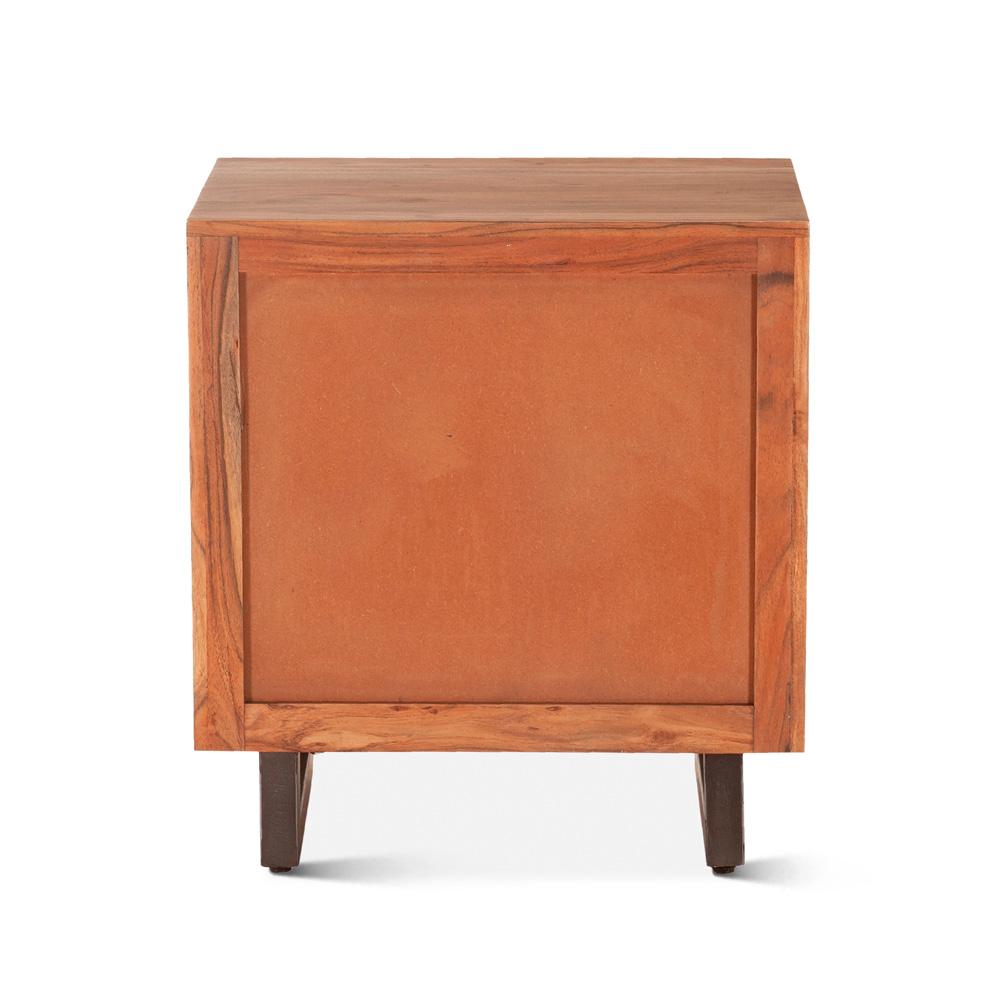 World Interiors - Glenwood Nightstand : World Interiors - Glenwood Nightstand in Smoked Acacia - ZWGW24SA2D veiw 4