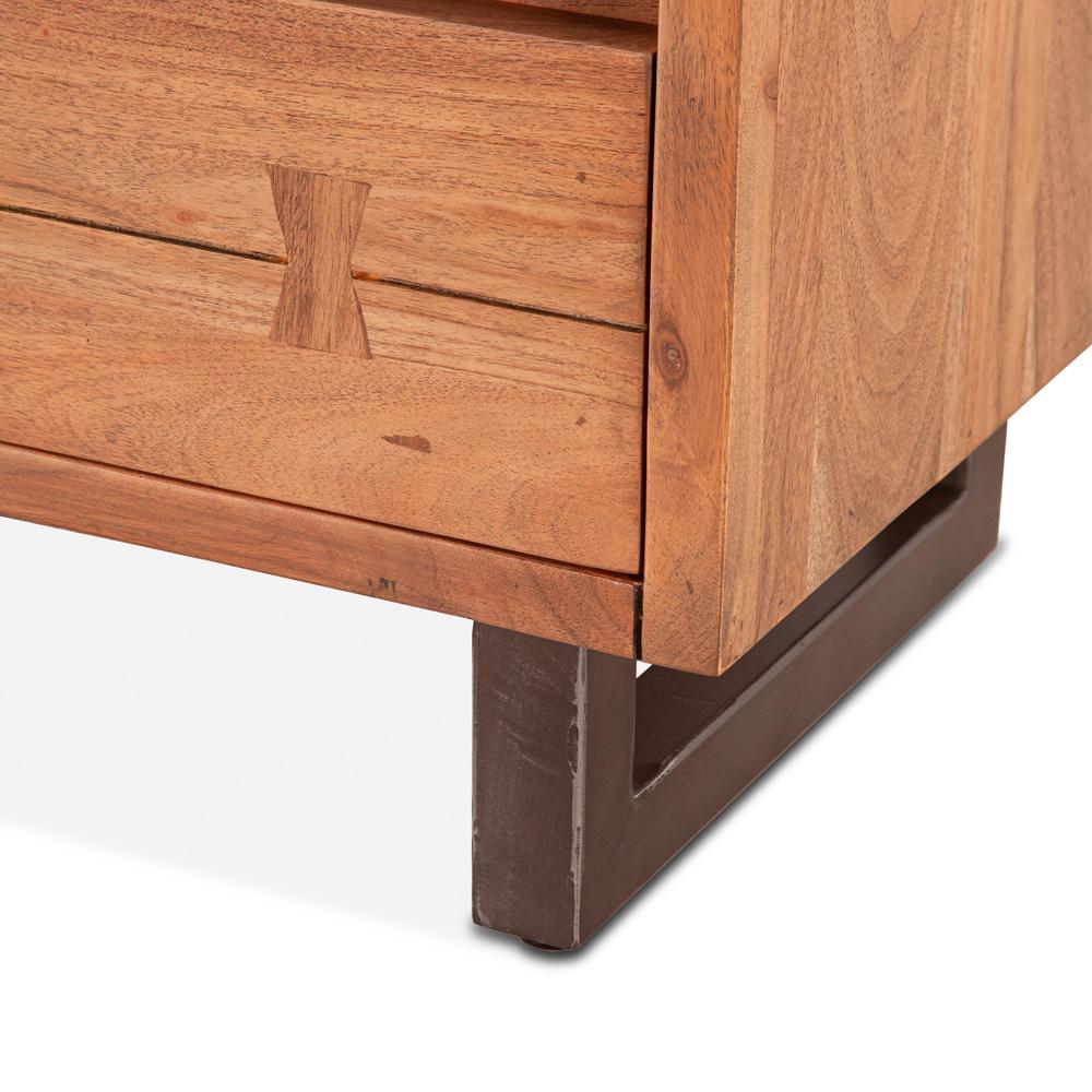 World Interiors - Glenwood Nightstand : World Interiors - Glenwood Nightstand in Smoked Acacia - ZWGW24SA2D veiw 6