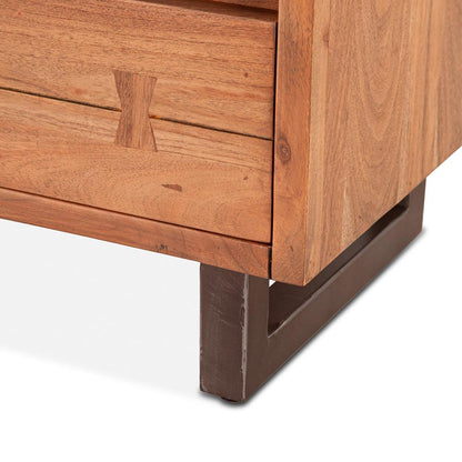 World Interiors - Glenwood Nightstand : World Interiors - Glenwood Nightstand in Smoked Acacia - ZWGW24SA2D veiw 6