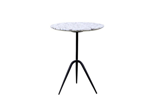 World Interiors - Glacier 18" Accent Table : World Interiors - Glacier 18" Accent Table with Alaska White Marble - ZWGLAST18AW veiw 1