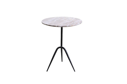 World Interiors - Glacier 18" Accent Table : World Interiors - Glacier 18" Accent Table with Capri Beige Marble - ZWGLAST18CB veiw 1