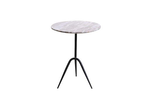 World Interiors - Glacier 18" Accent Table : World Interiors - Glacier 18" Accent Table with Capri Beige Marble - ZWGLAST18CB veiw 1