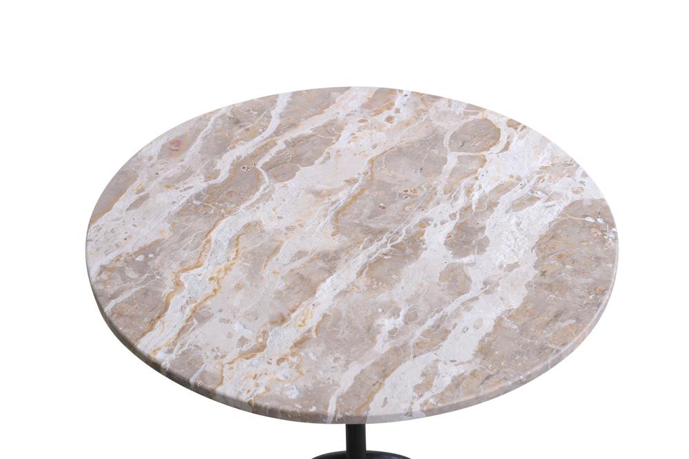 World Interiors - Glacier 18" Accent Table : World Interiors - Glacier 18" Accent Table with Capri Beige Marble - ZWGLAST18CB veiw 3