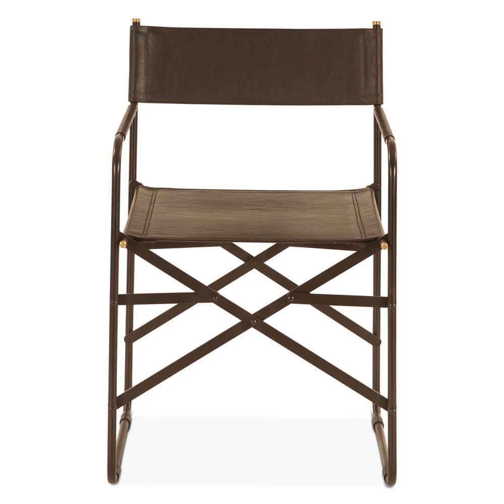 World Interiors - Lund 19" Director's Chair : World Interiors - Lund 19" Director's Chair in Black Leather - ZWLUNDIR19BLK_CLOSEOUT veiw 2