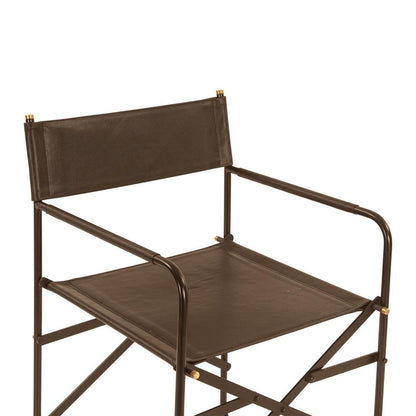 World Interiors - Lund 19" Director's Chair : World Interiors - Lund 19" Director's Chair in Black Leather - ZWLUNDIR19BLK_CLOSEOUT veiw 5