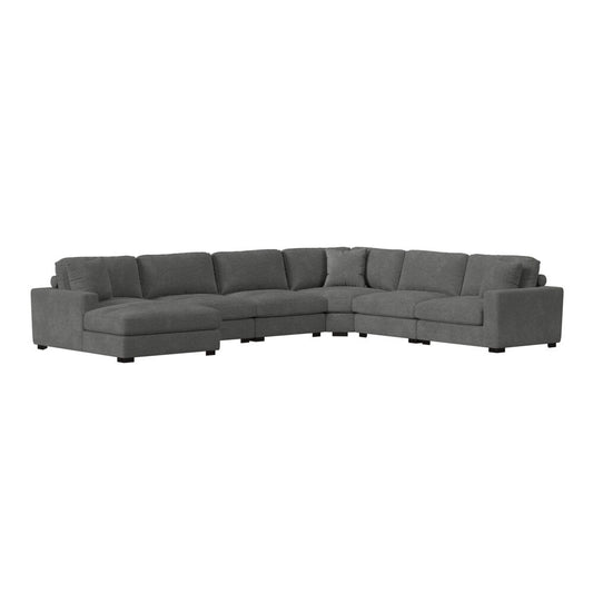 Picket House Furnishings -  Mesa 6PC Sectional Set with LHF Chaise in Steno Charcoal - U-8540-9442-LCSE-6PC veiw 1