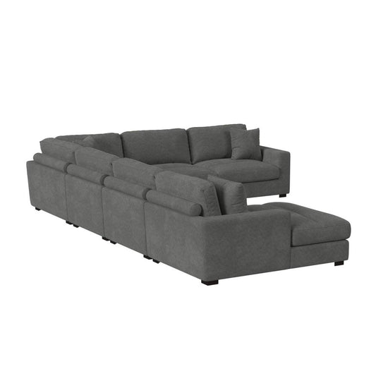 Picket House Furnishings -  Mesa 6PC Sectional Set with LHF Chaise in Steno Charcoal - U-8540-9442-LCSE-6PC veiw 2