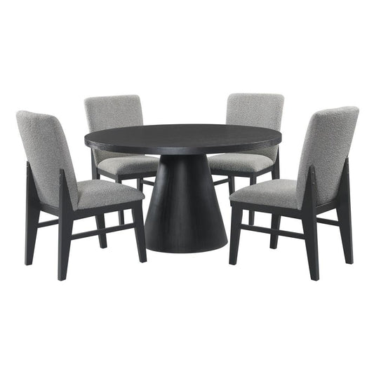 Picket House Furnishings -  Canal 5PC Standard Height Dining Set in Black-Table and Four Chairs - D-1710-8-5PC veiw 1