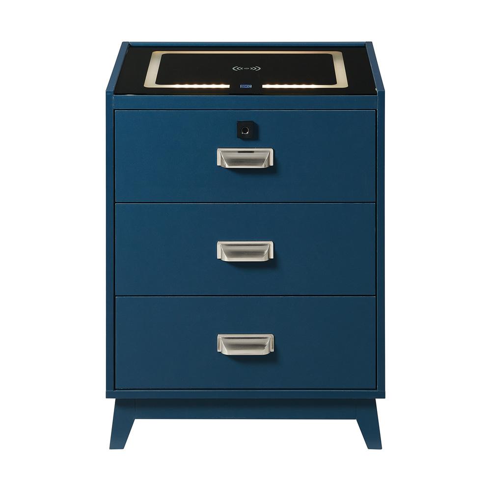 Picket House Furnishings -  Azura Nightstand with Electronic Features in Blue - A-13150-1-NS veiw 2