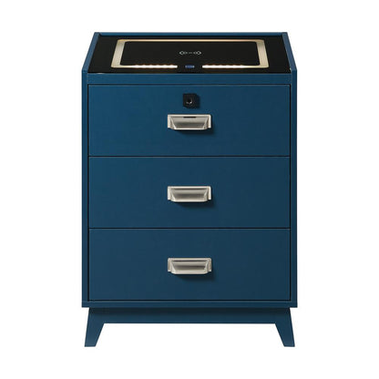 Picket House Furnishings -  Azura Nightstand with Electronic Features in Blue - A-13150-1-NS veiw 2